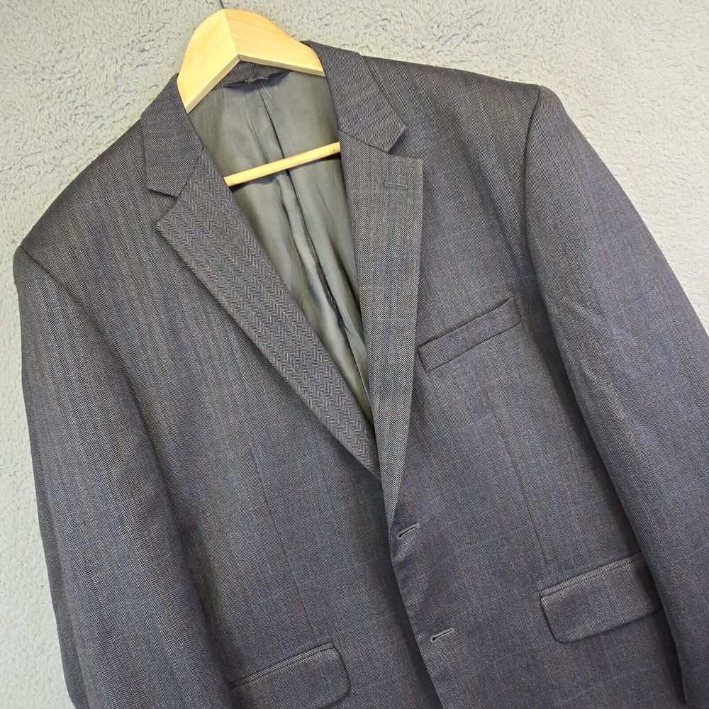 Pronto Uomo Blazer Men's 48 R Wool Sports Coat Suit Jacket Herringbone